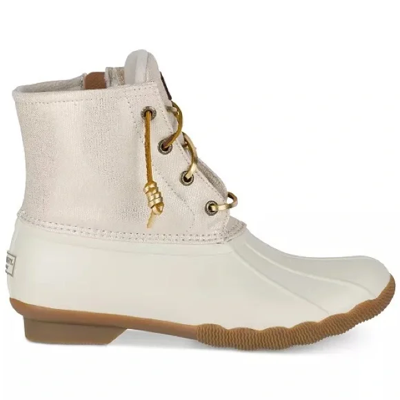 Sperry Saltwater Waterproof Rain Boot (Women) oat & gold color - Picture 4 of 4
